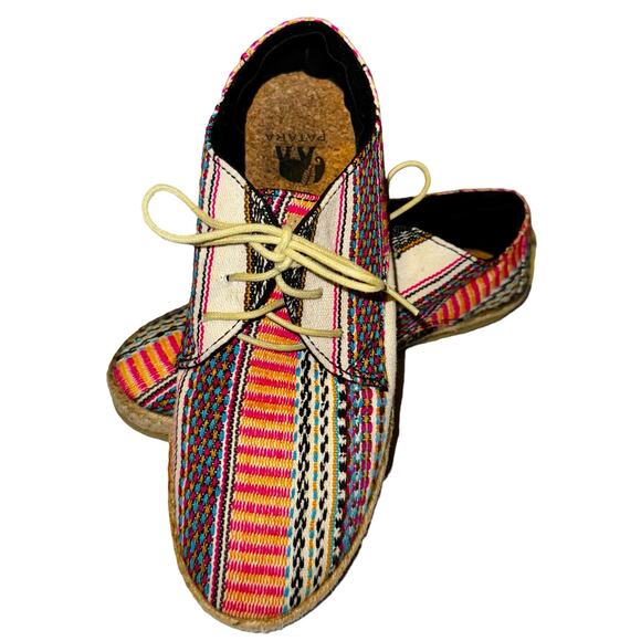 Patara Women's Nomad Casual Rainbow Boho Espadrille Shoes Size 8 Hippie Woven - Picture 1 of 9